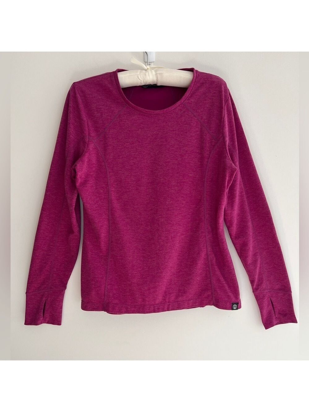 MONDETTA Long Sleeve Top Thumb Holes Wool Blend Outdoors Hiking Gorpcore Camping